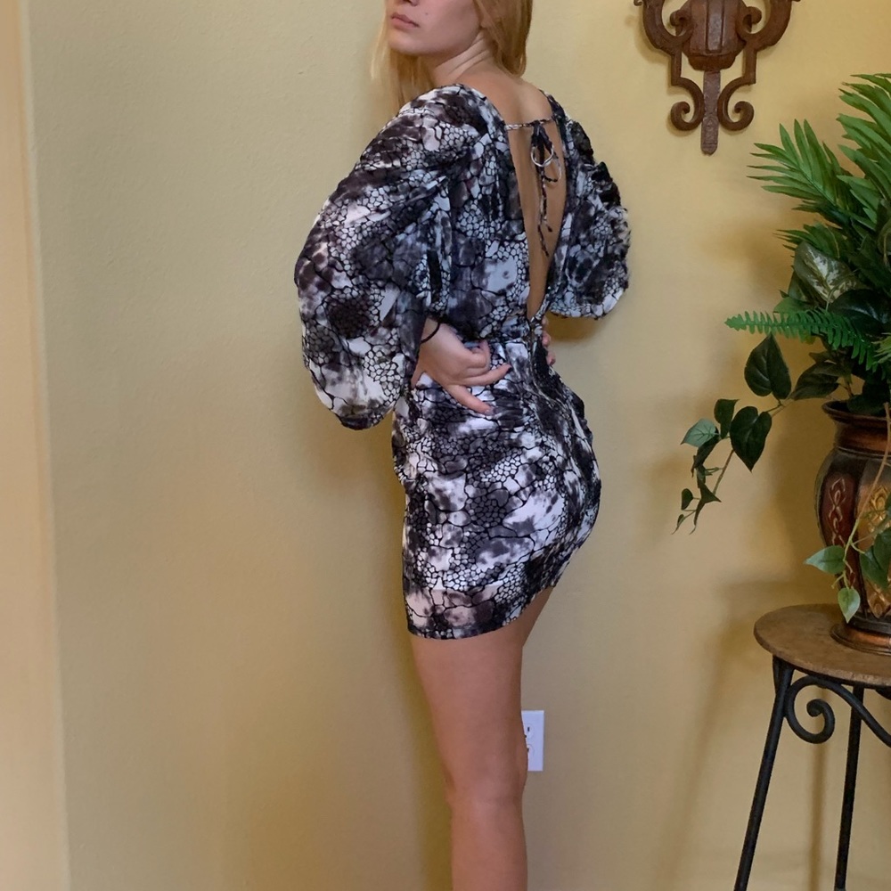 A black and white dress